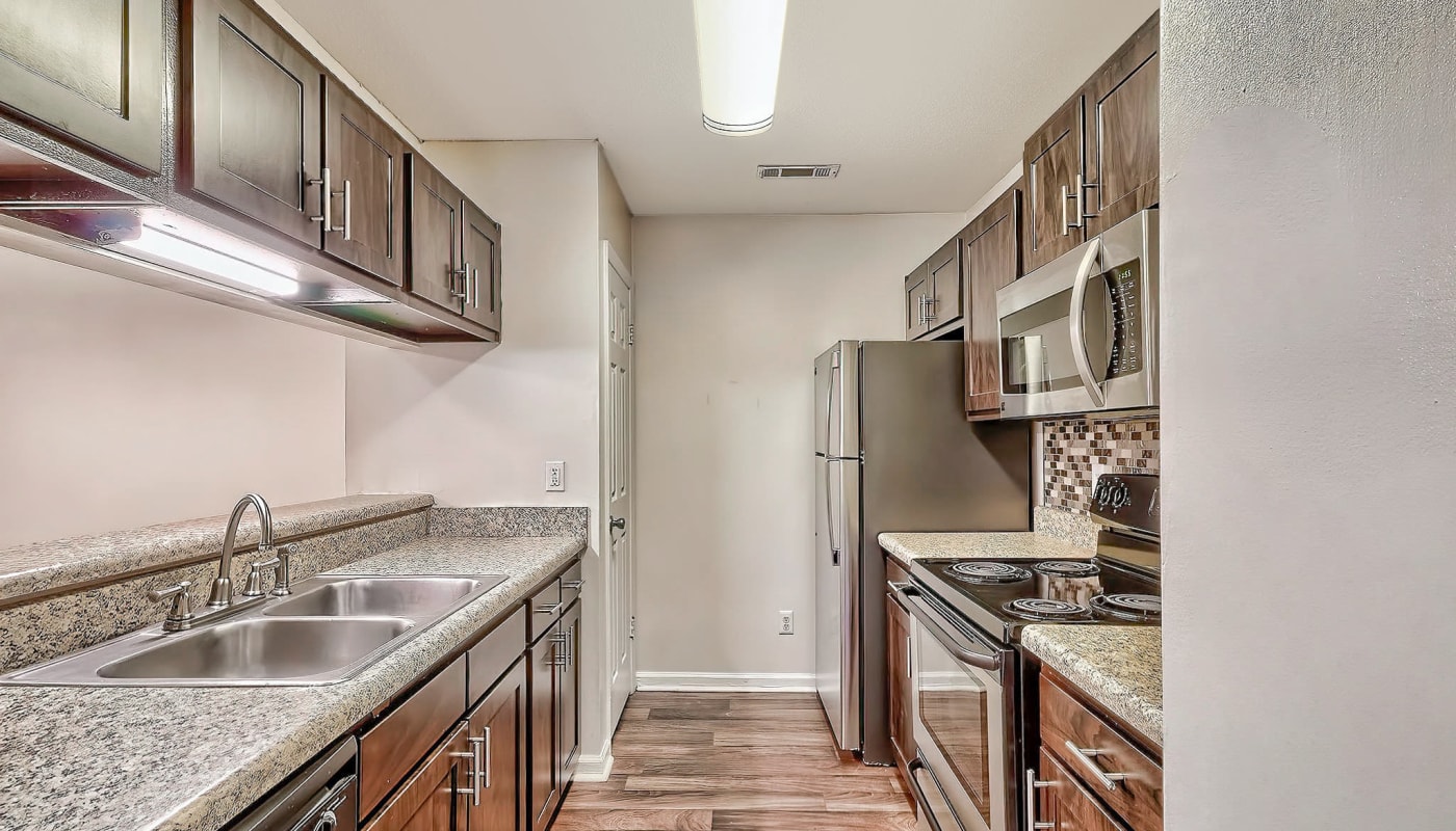 Apartment kitchen at Cottages at Crowfield in Ladson, South Carolina