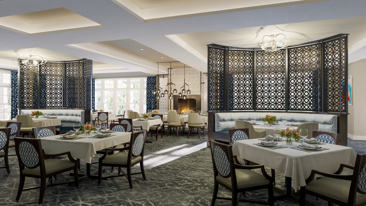 Elegant dining room at Monark Grove Clarkston in Clarkston, MI