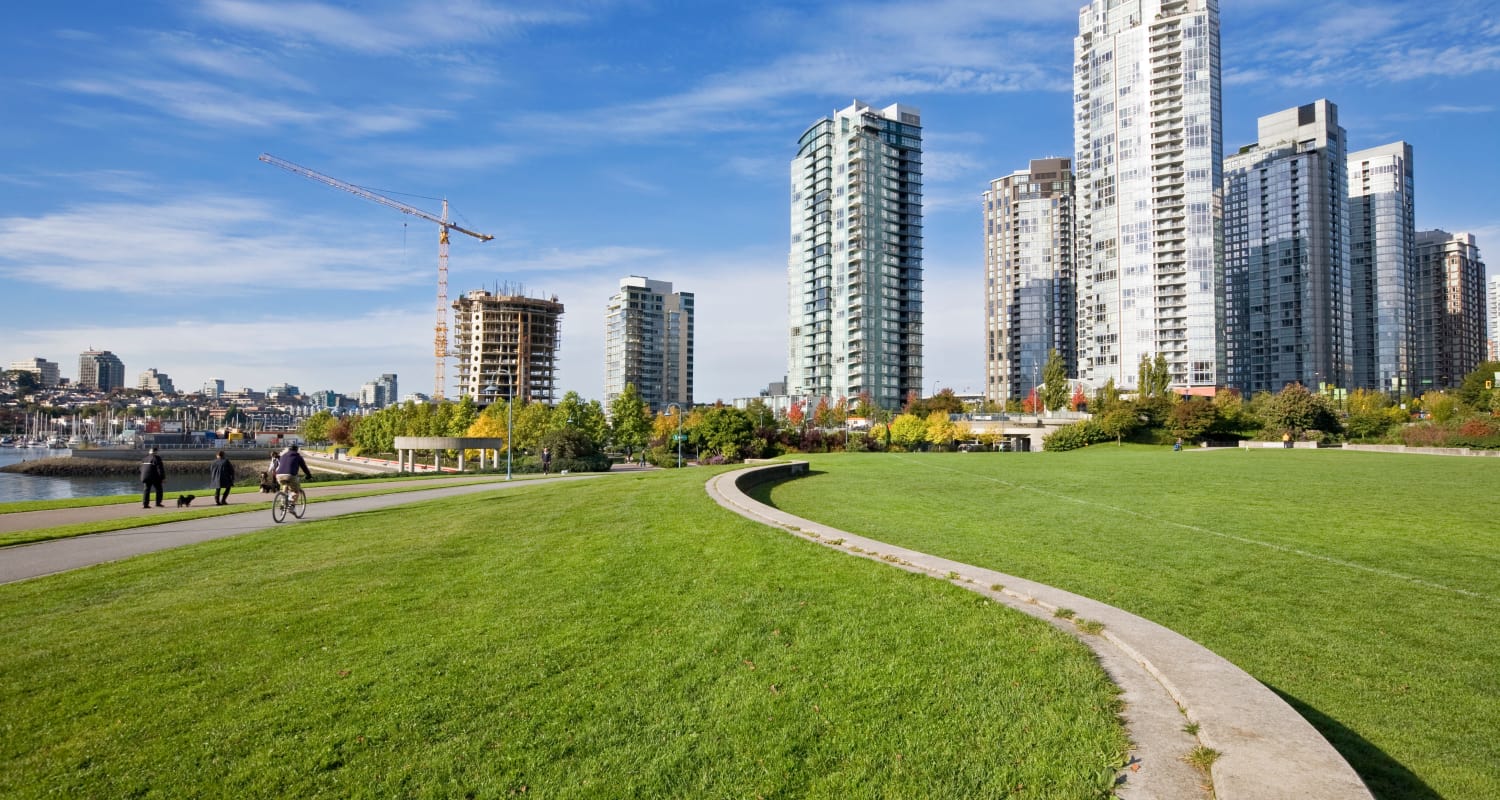 Beautiful landscapes at Bayview at Coal Harbour in Vancouver, British Columbia