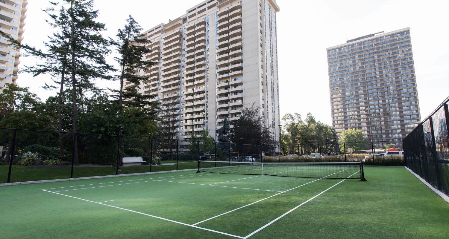 Tennis court at Bretton Place in Toronto Ontario