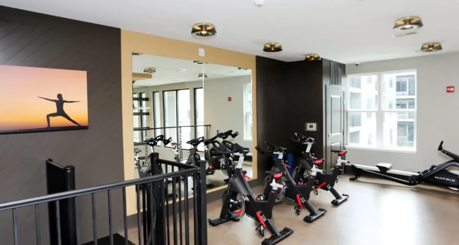 Fitness center with cardio equipment at Mayfair Reserve in Wauwatosa, WI