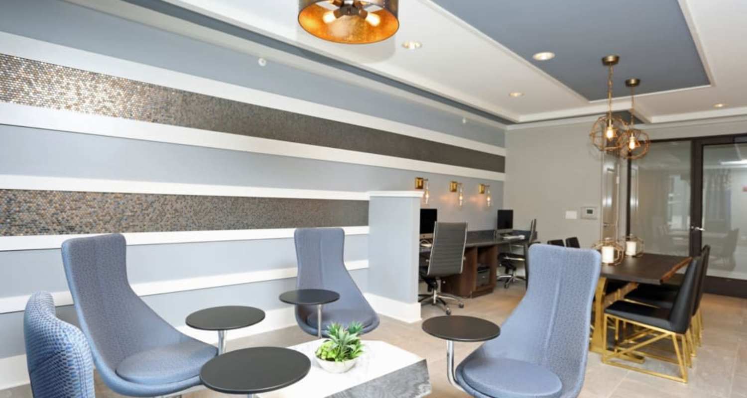 Clubhouse with multiple seating options at Mayfair Reserve in Wauwatosa, WI
