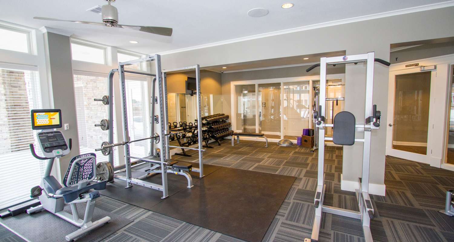 fitness center at The Residences at New Longview in Lee's Summit, MO