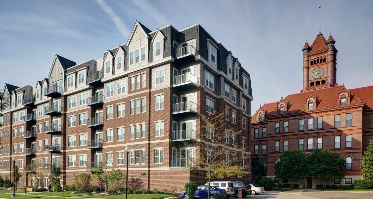 exterior at Courthouse Square Apartments in Wheaton, IL