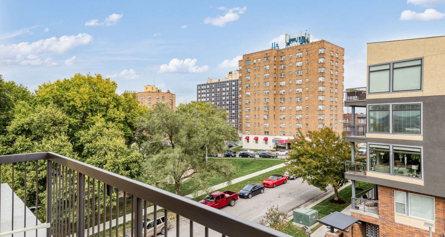 Balcony view at Apex on Quality Hill in Kansas City, Missouri