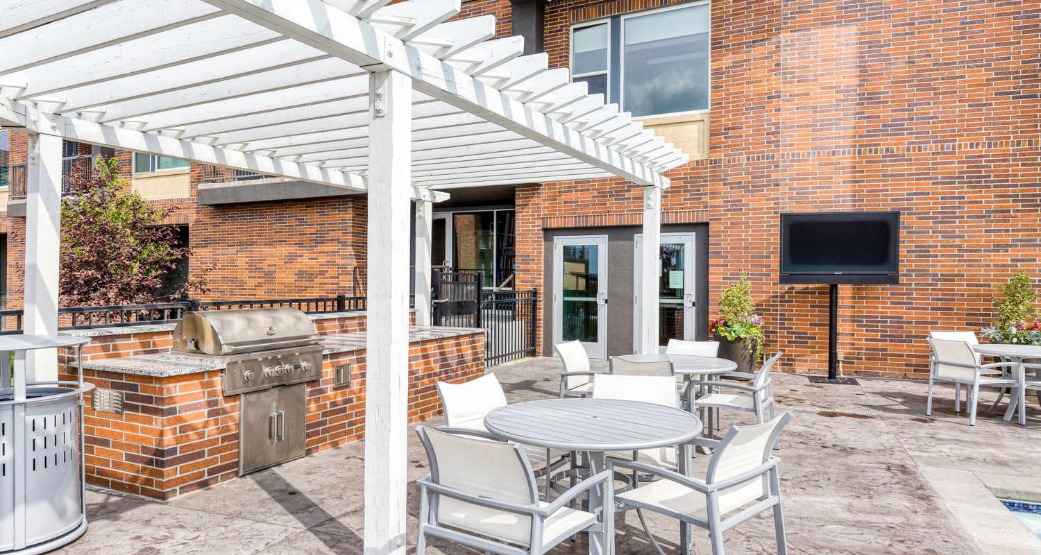 Outdoor grill stations at Apex on Quality Hill in Kansas City, Missouri