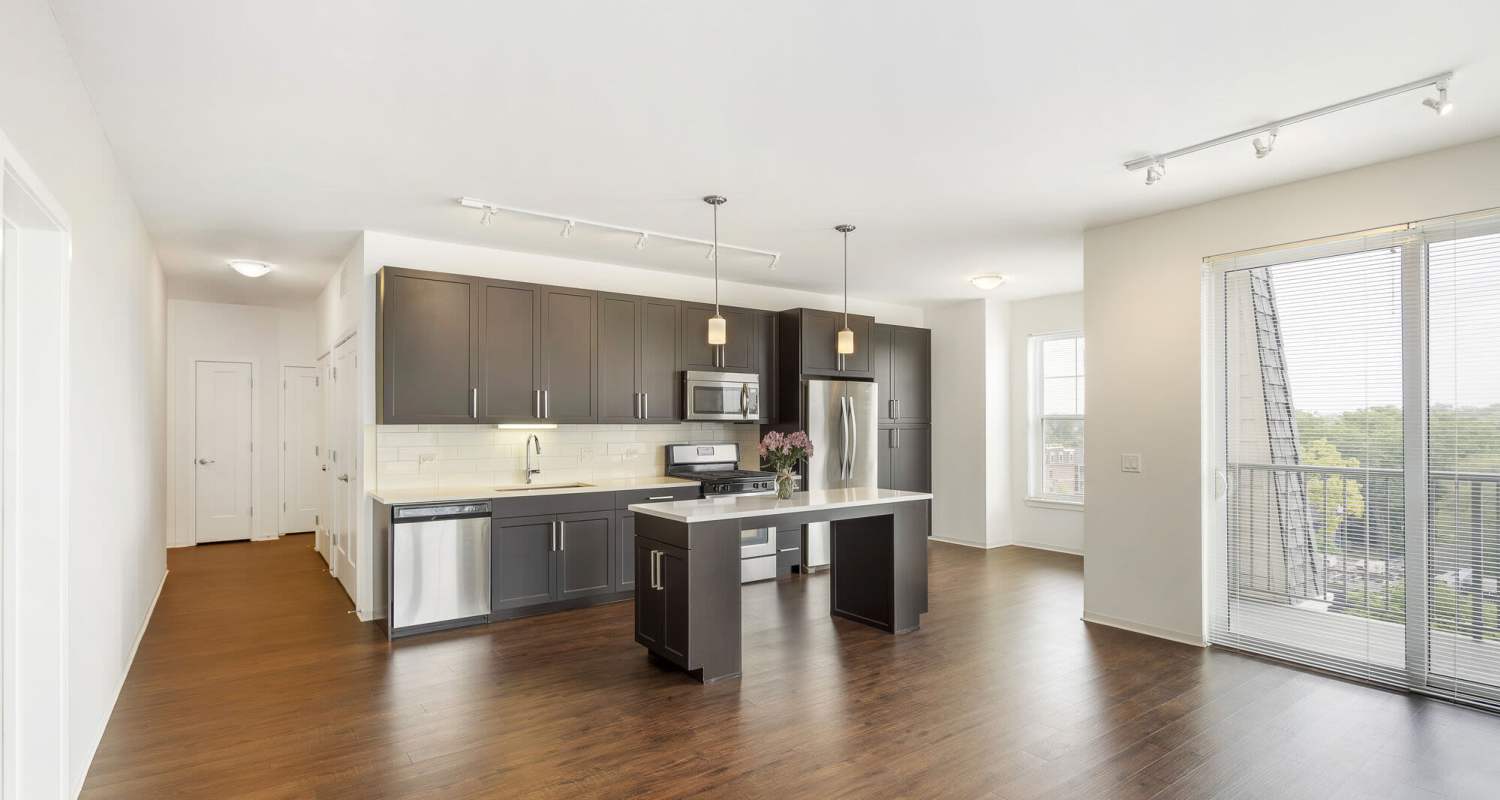 Kitchen 2 at Courthouse Square Apartments in Wheaton, Illinois