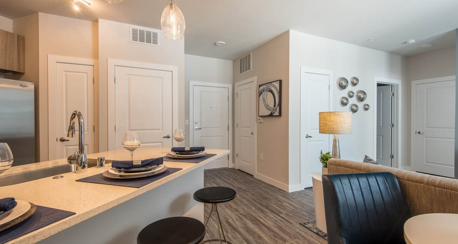 Counter top and rooms view at Mayfair Reserve in Wauwatosa, Wisconsin