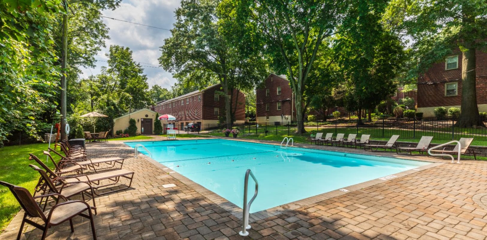 Sparkling swimming pool at Northfield Townhouses in West Orange, New Jersey