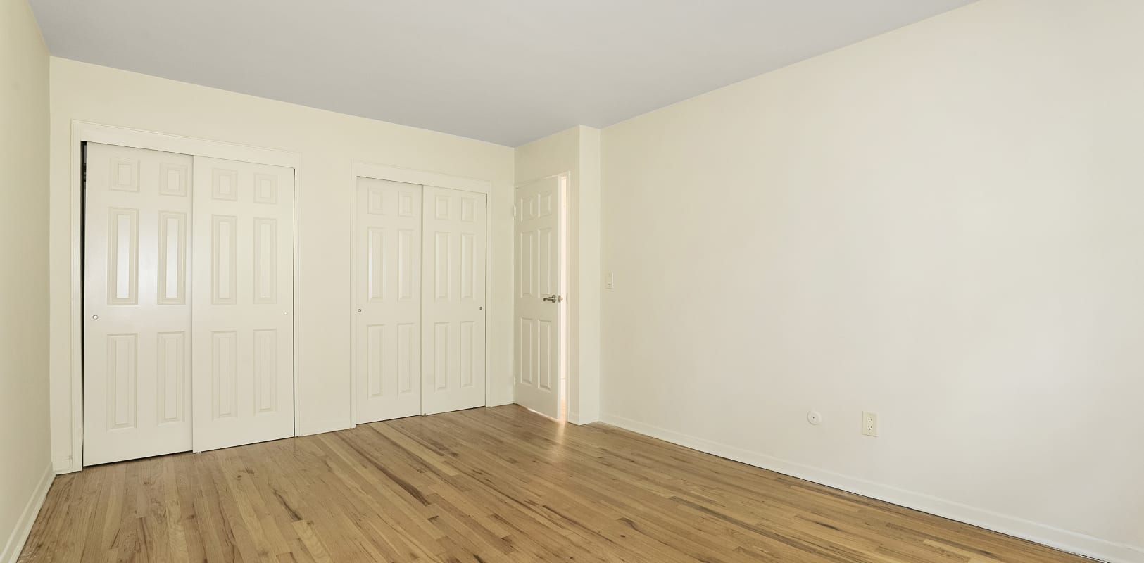 Bedroom with closet ready for move in at Parkway East Apartments in Caldwell, New Jersey