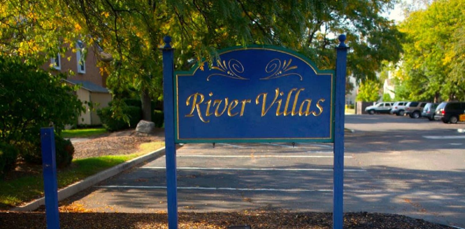 Exterior sign at River Villas in Palmyra, New Jersey