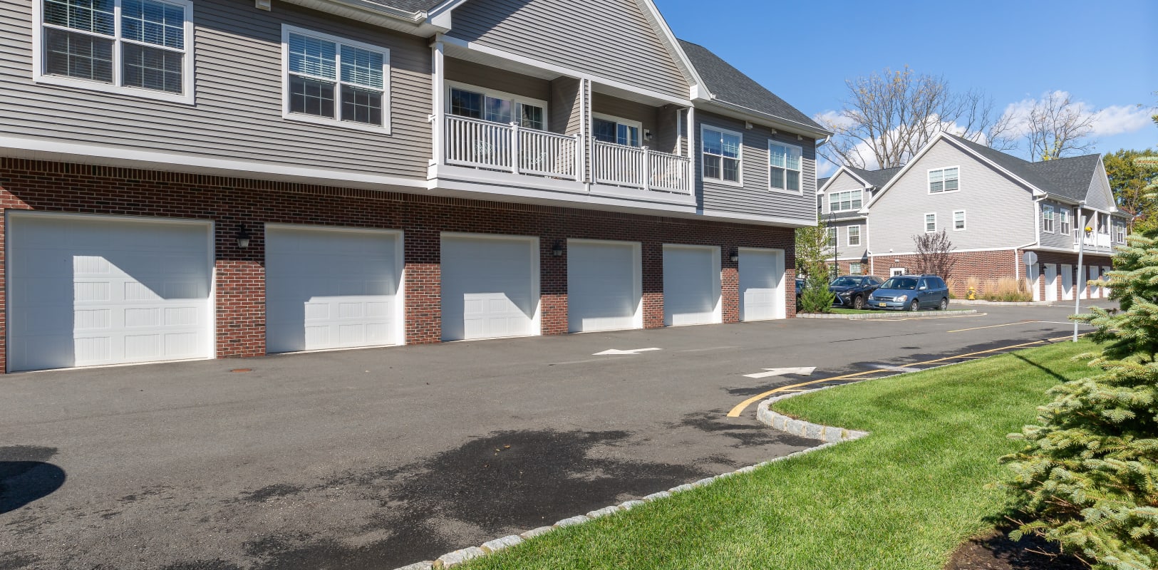 Private garages at Zephyr Ridge in Cedar Grove, New Jersey