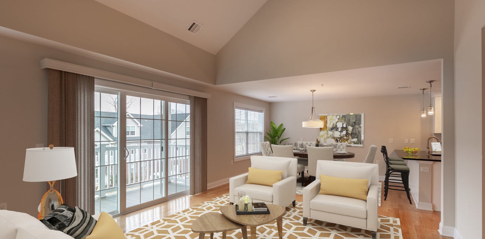 Large living room with lots of light at Zephyr Ridge in Cedar Grove, New Jersey