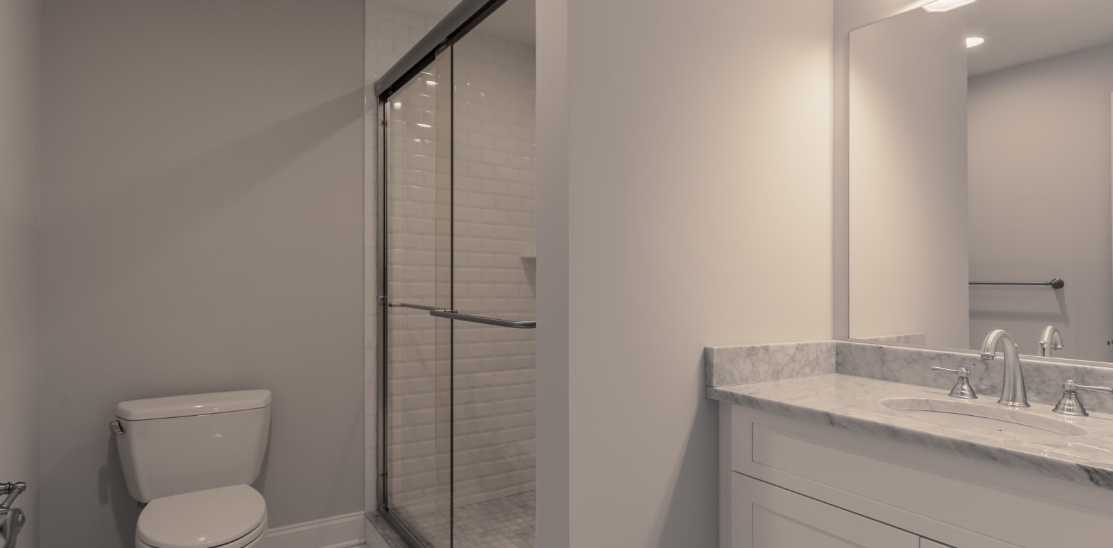 Bathroom with nice shower at Zephyr Ridge in Cedar Grove, New Jersey