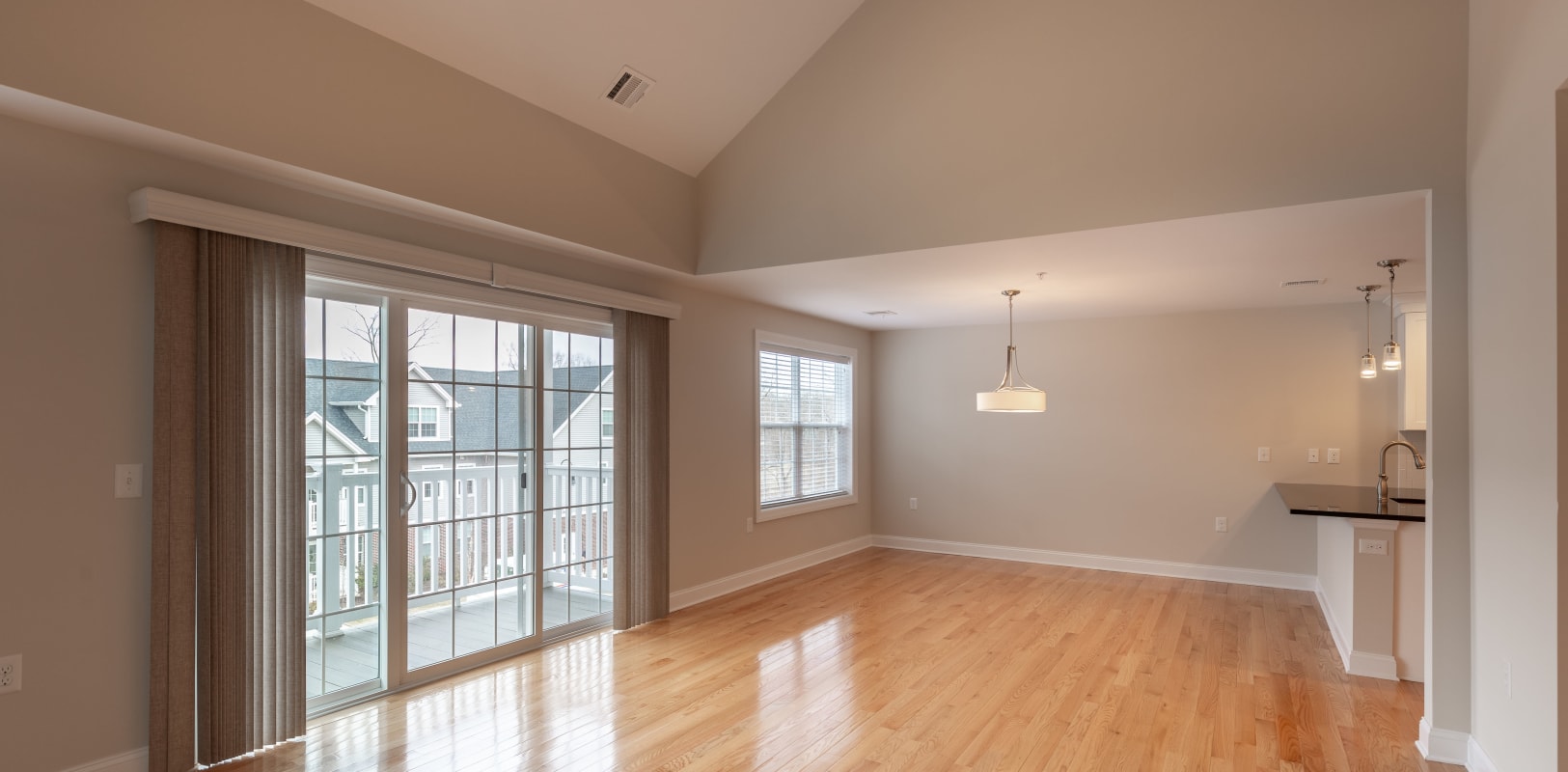 Very spacious living room with hardwood floors at Zephyr Ridge in Cedar Grove, New Jersey