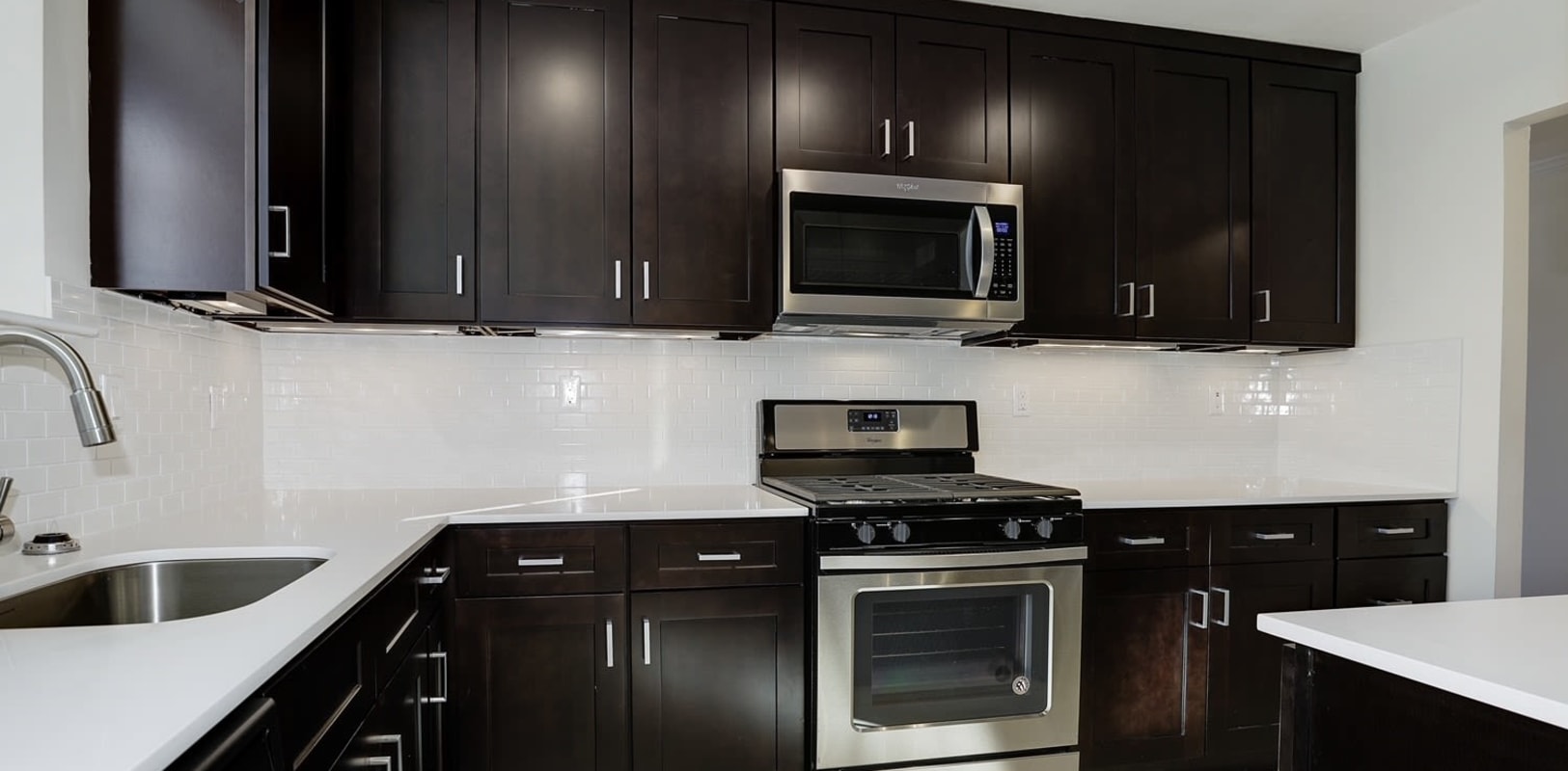 Our kitchens at Blair House in Morristown, New Jersey features stainless steel appliances
