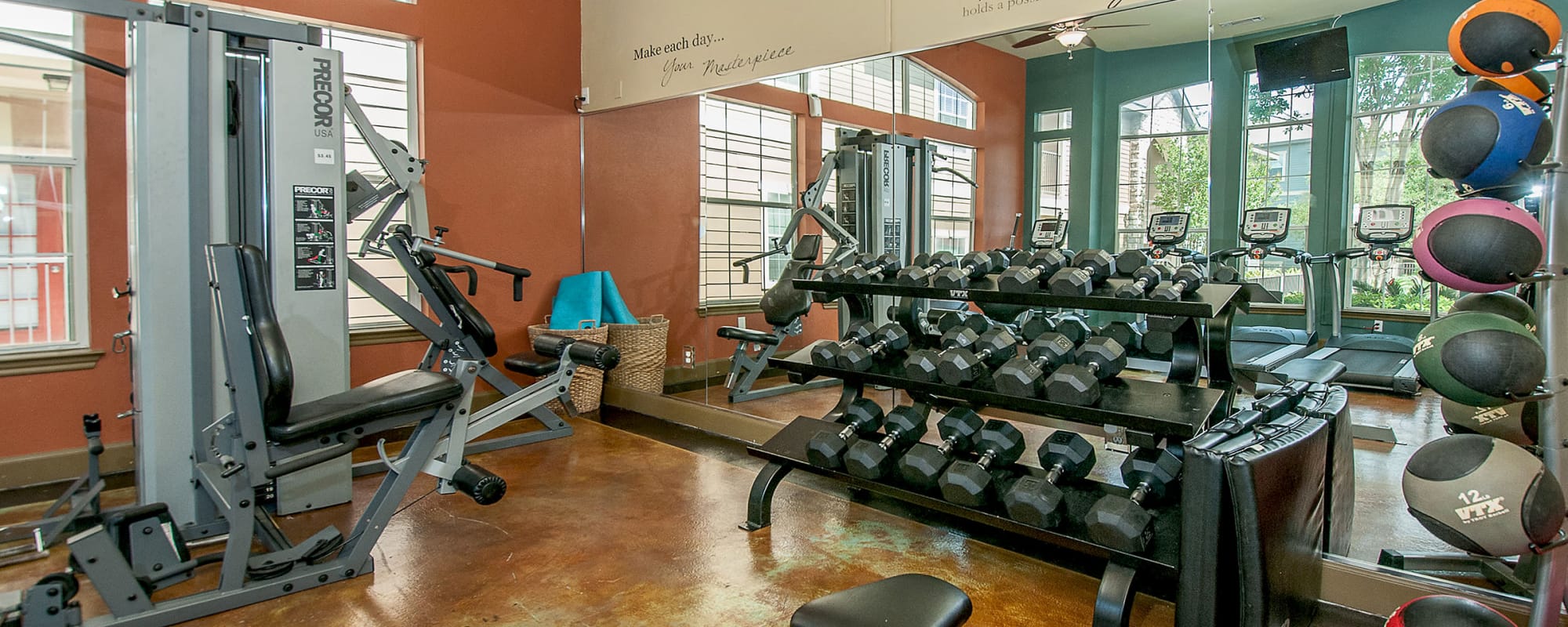 Fitness center at Sunrise Canyon in Universal City, Texas
