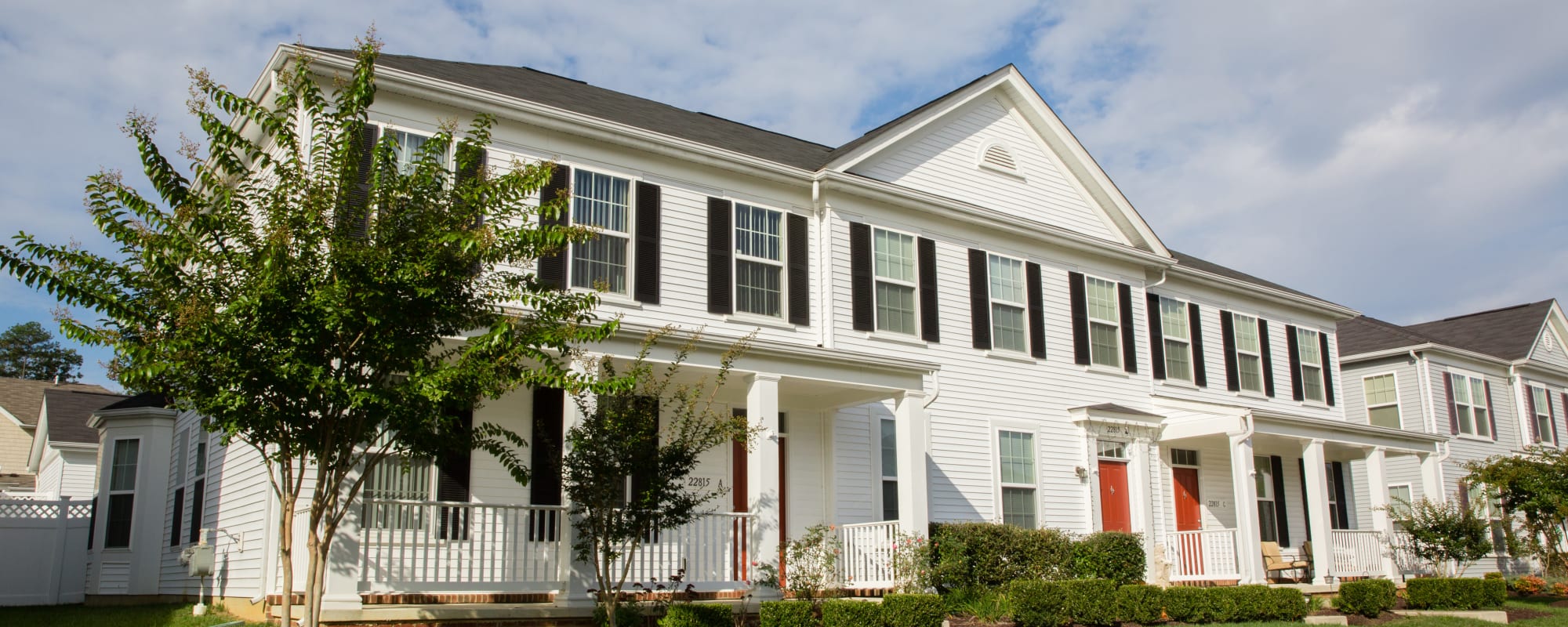 Exterior view of homes at Challenger Estates in Patuxent River, Maryland