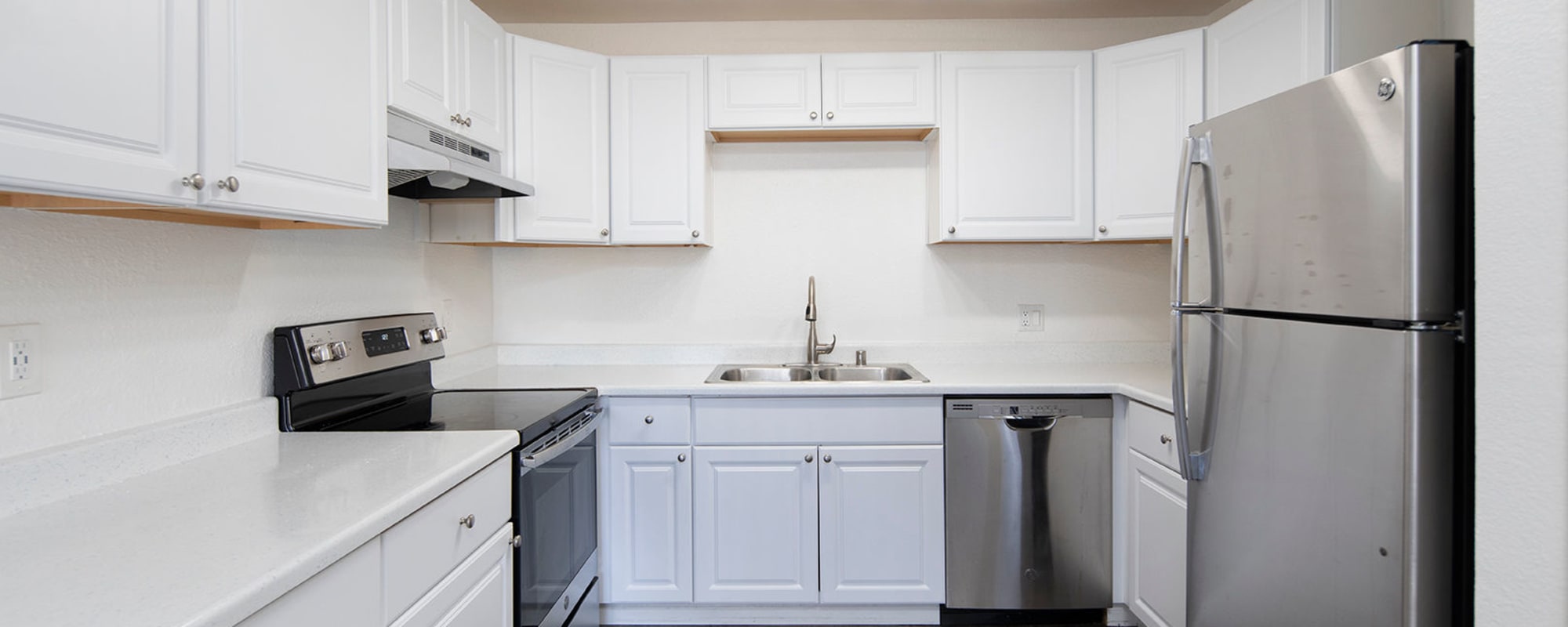 Stainless-steel appliances at San Diego, California, apartments at Bridgeview Apartments