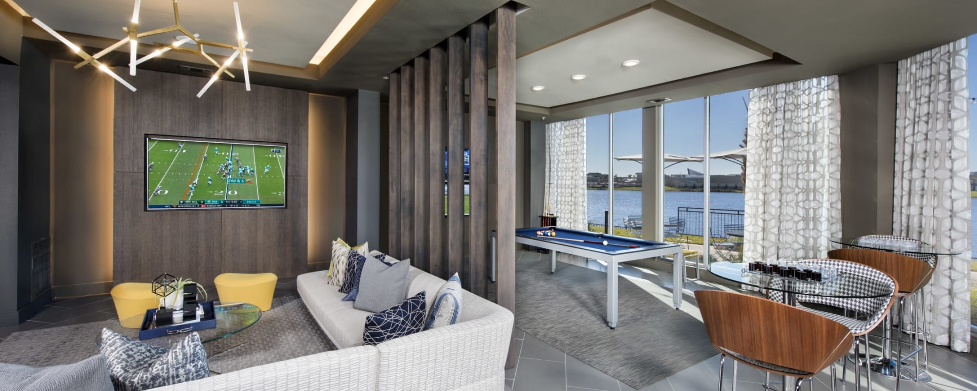 Comfortable seating in the clubhouse at Ravella at Town Center in Jacksonville, Florida