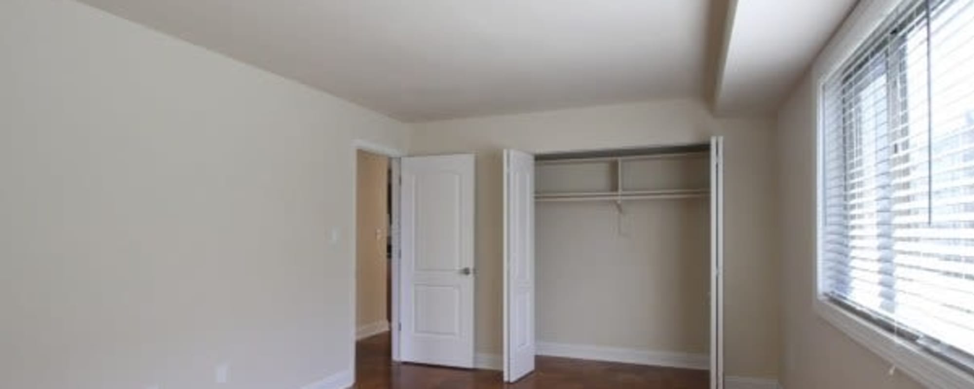 Large closet in a bedroom at Chelsea Park in Gaithersburg, Maryland