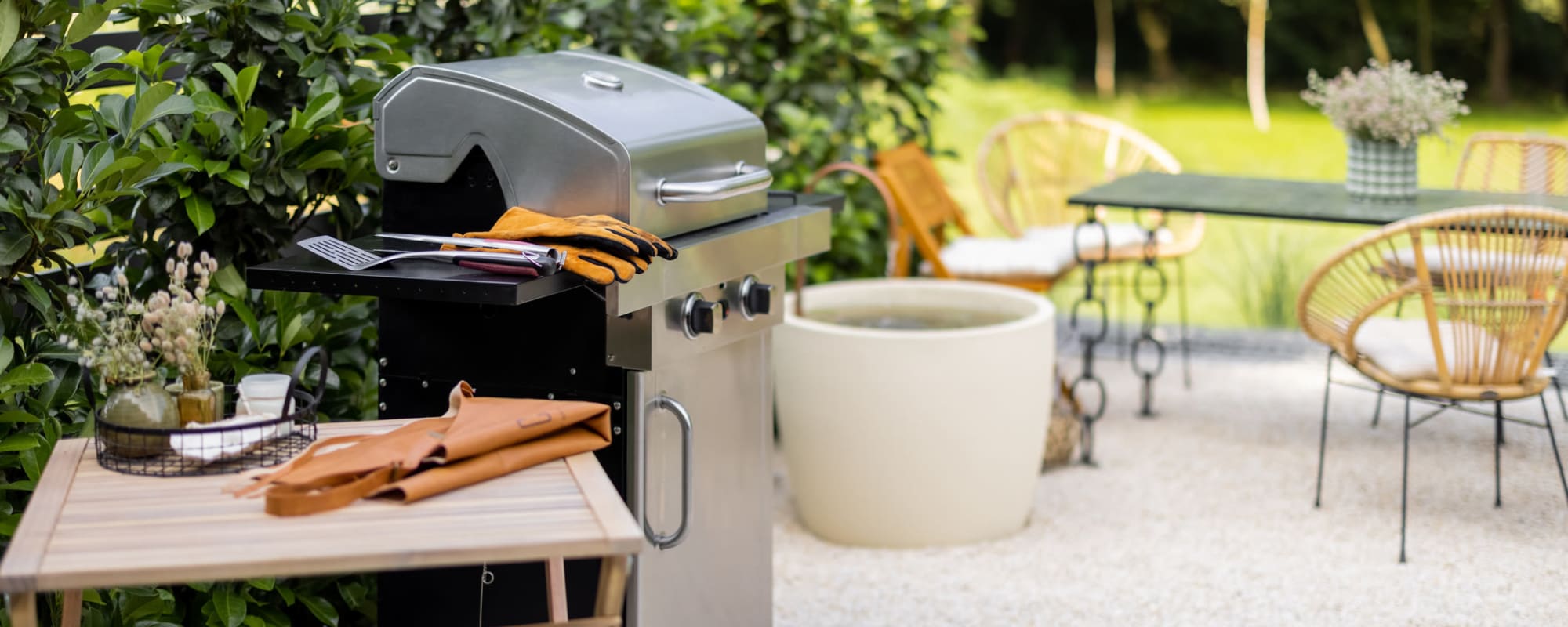 BBQ Area at Sharp Leadenhall Apartments in Baltimore, Maryland
