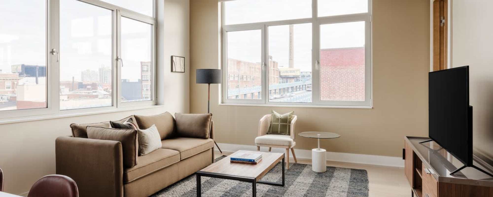 Cozy couch at 313 RACE in Philadelphia, Pennsylvania