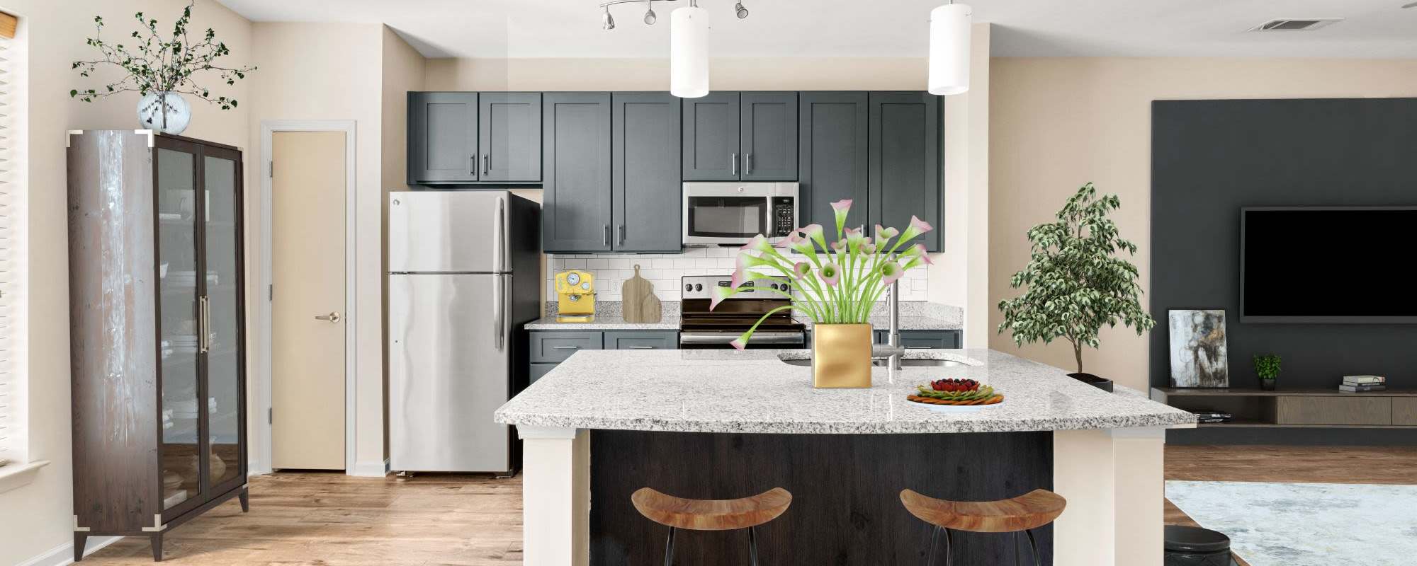Rendering of kitchen at Lofts at Capricorn in Macon, Georgia