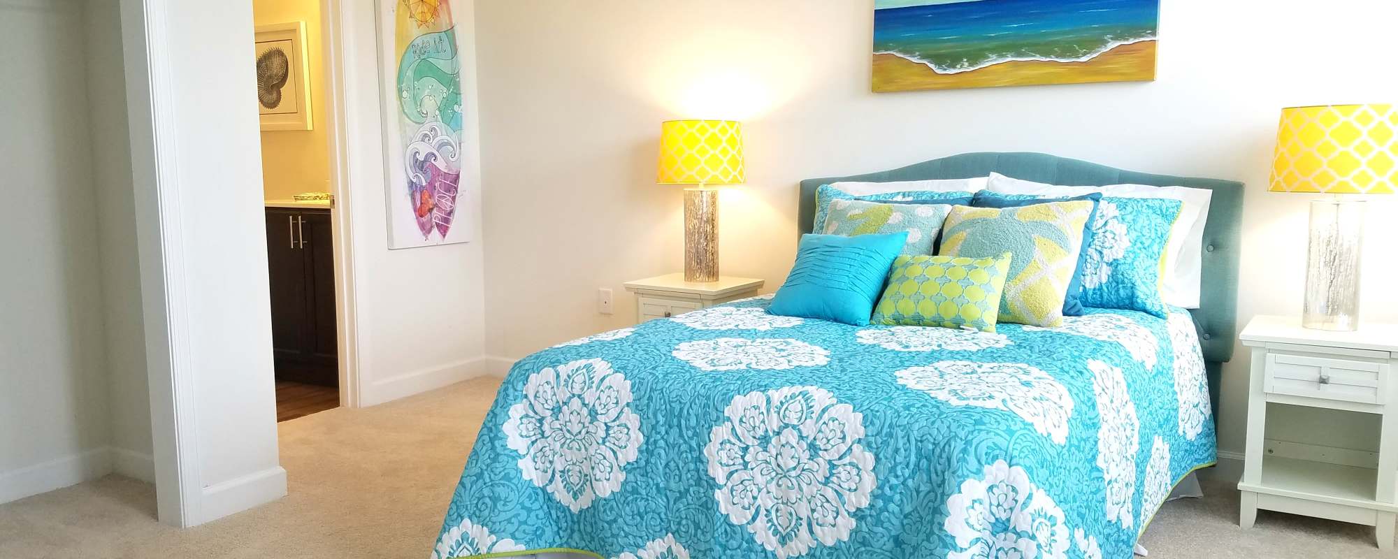 Bedroom with large closets at Leander Lakes in Dover, Delaware