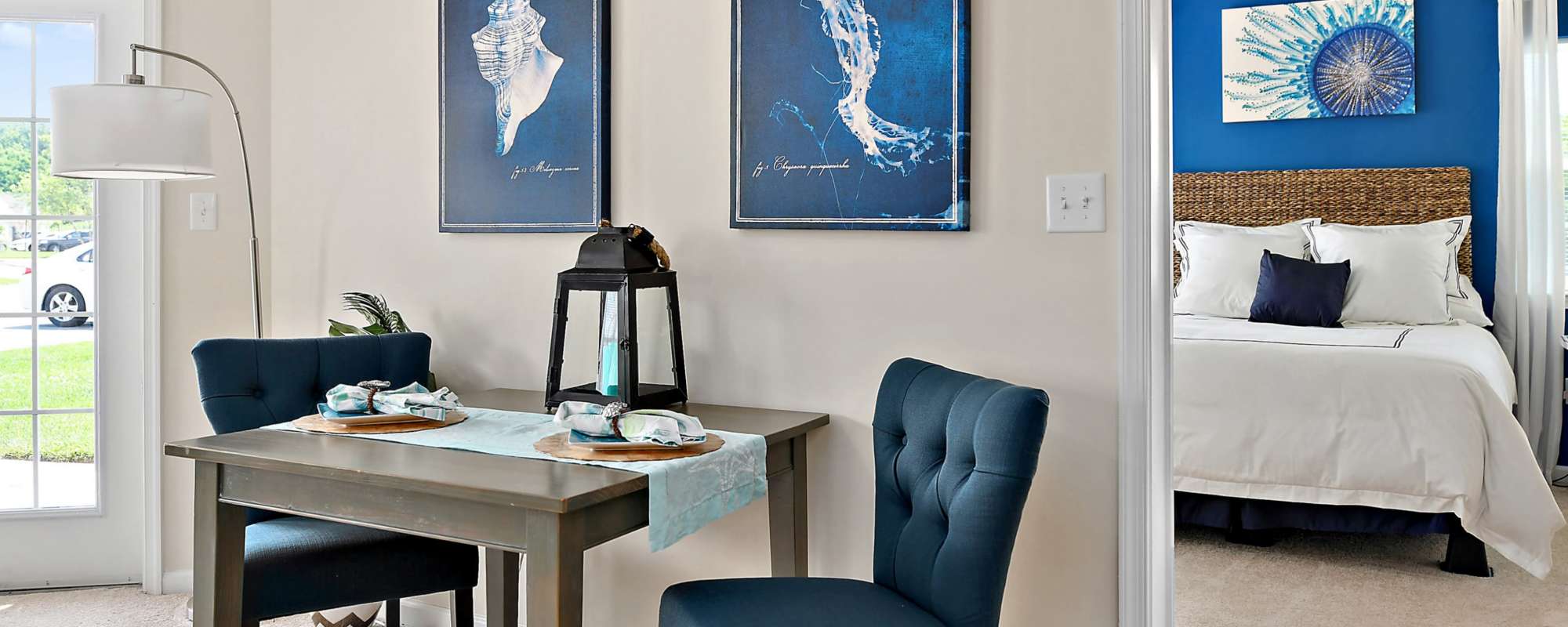 Small table with two chairs at Ocean Aisle in Salisbury, Maryland