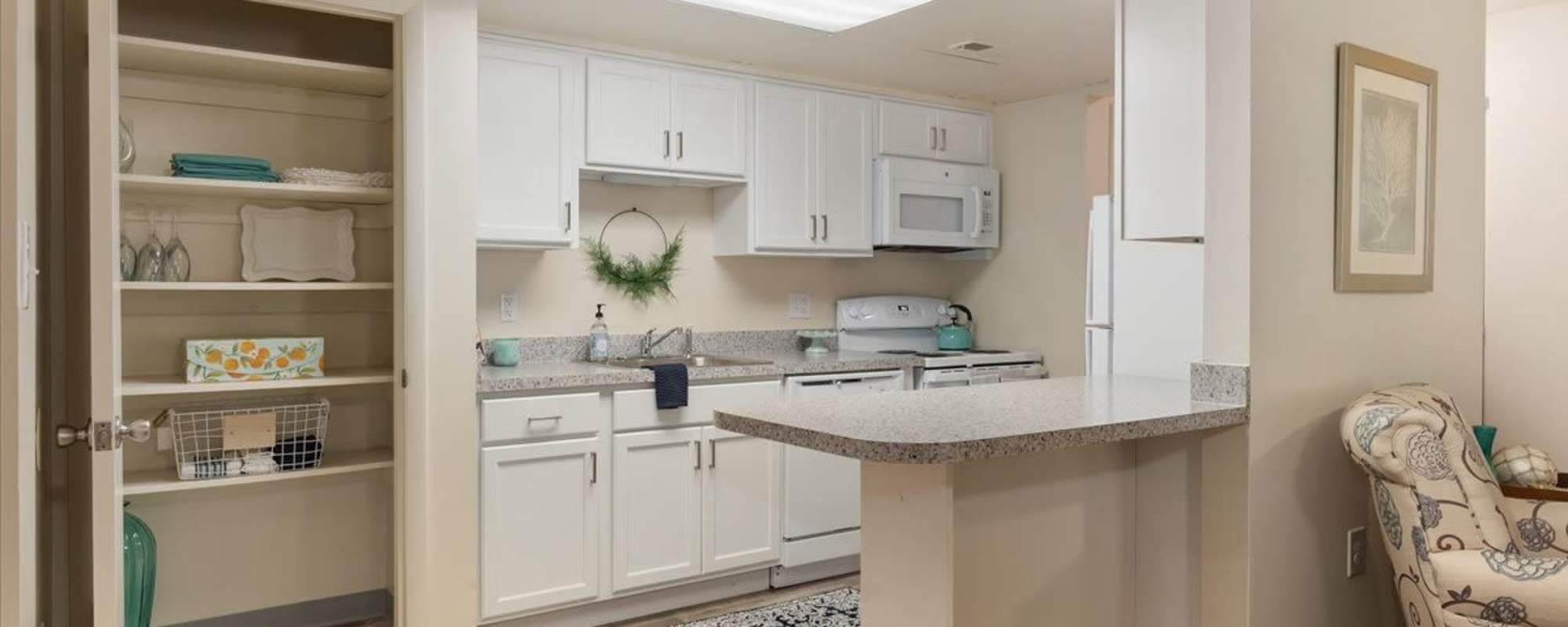 Kitchen pantry at Parkwood Apartments in Salisbury, Maryland