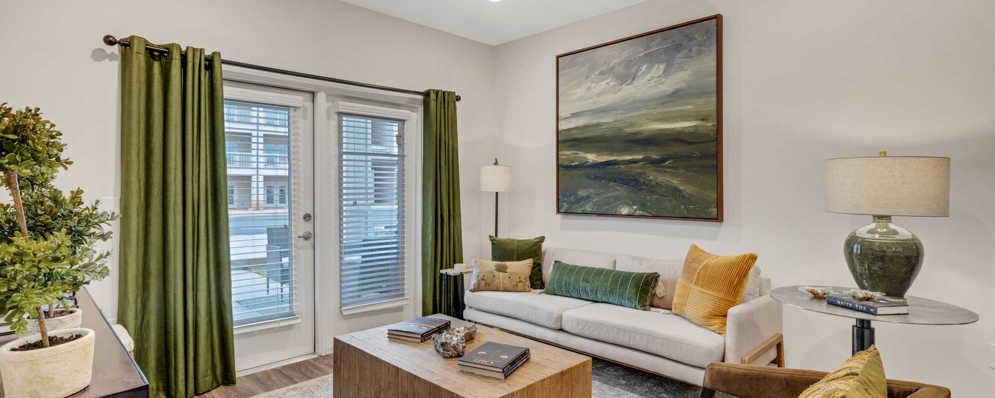 Living room in a model home at The Standard at Pinestone in Travelers Rest, South Carolina