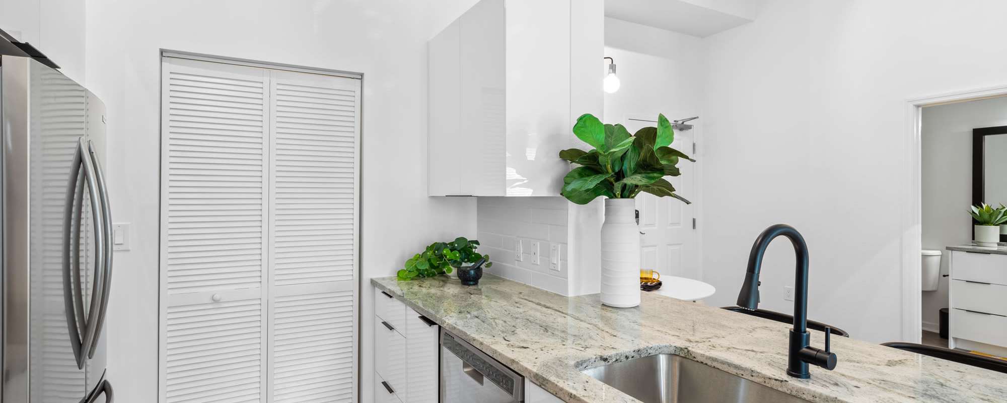 Modern kitchen finishes at Cordoba in Doral, Florida