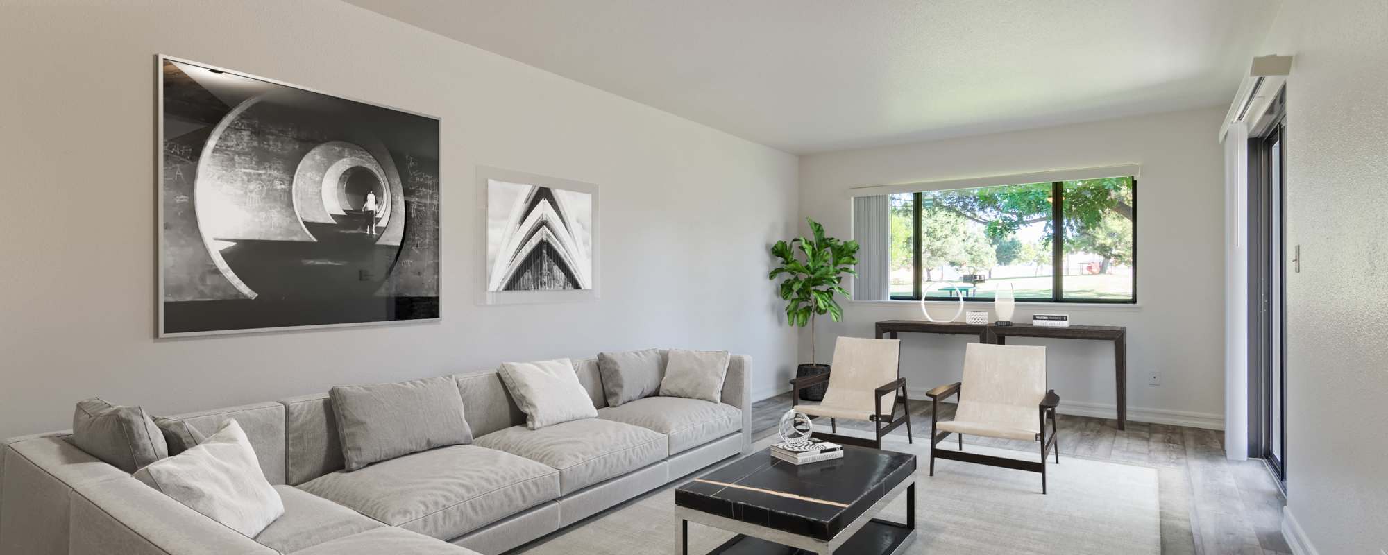 Living room at Miramar Townhomes in San Diego, California