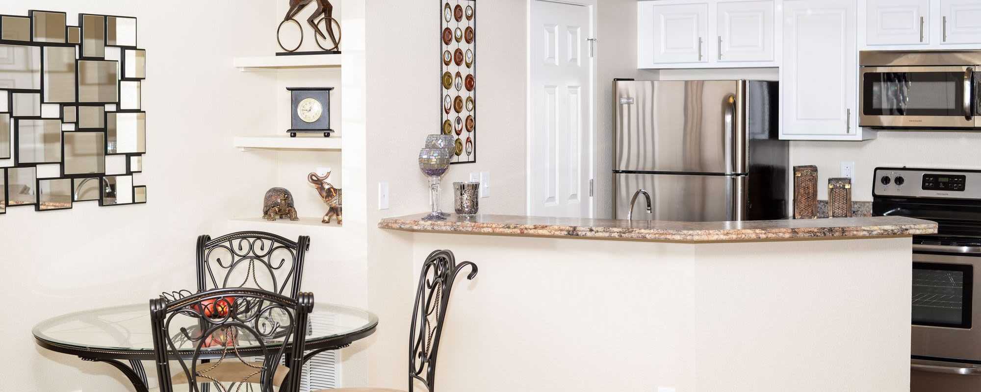 Spacious island kitchen at UTE Creek Apartments in Longmont, Colorado, 
