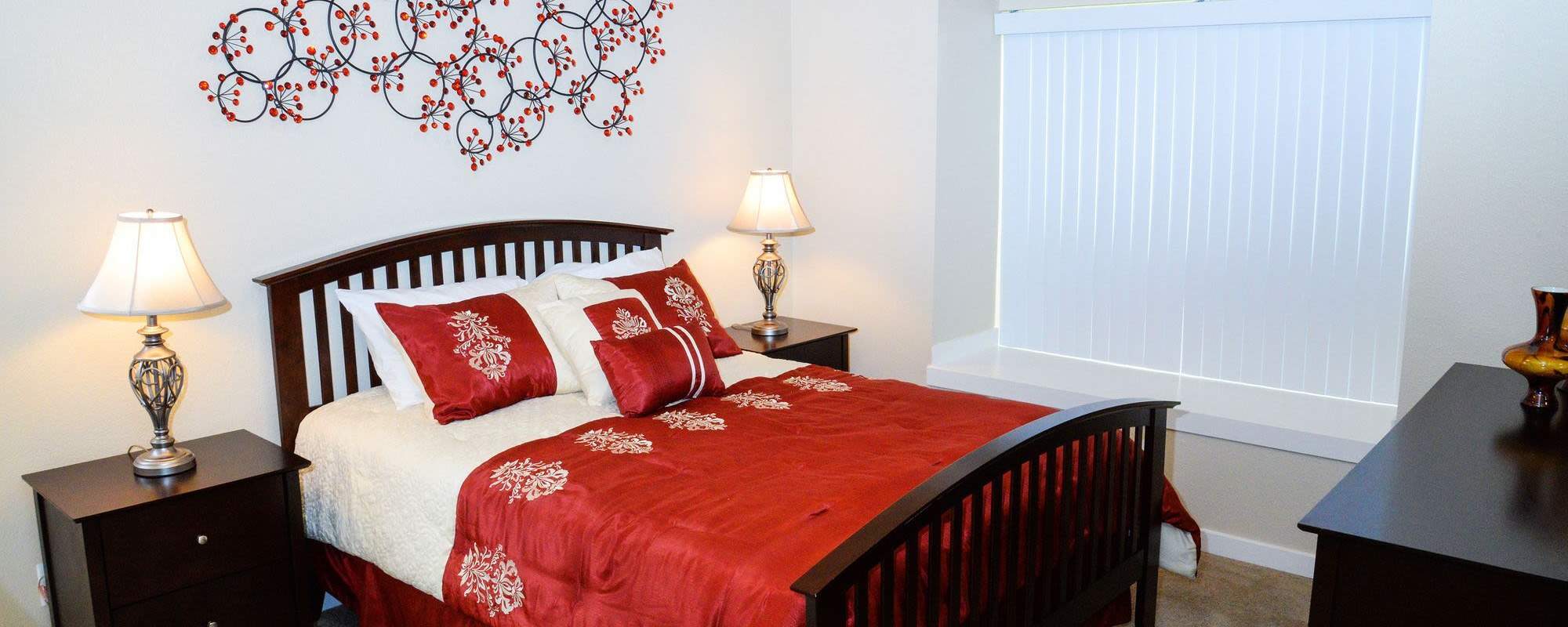 Master bedroom at UTE Creek Apartments in Longmont, Colorado, 
