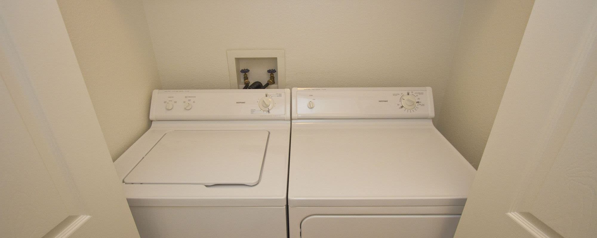 Washer and dryer in-home at UTE Creek Apartments in Longmont, Colorado, 