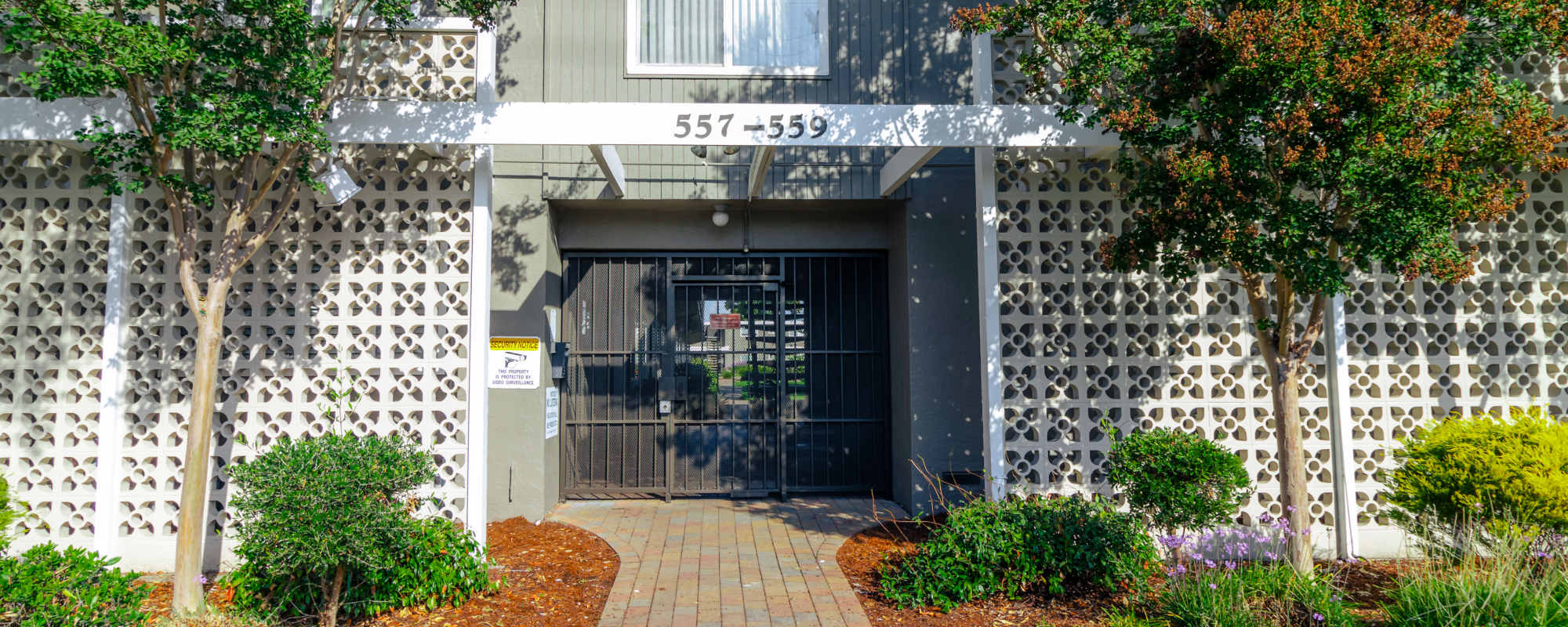 Residents at Garden Court Apartments in Alameda, California