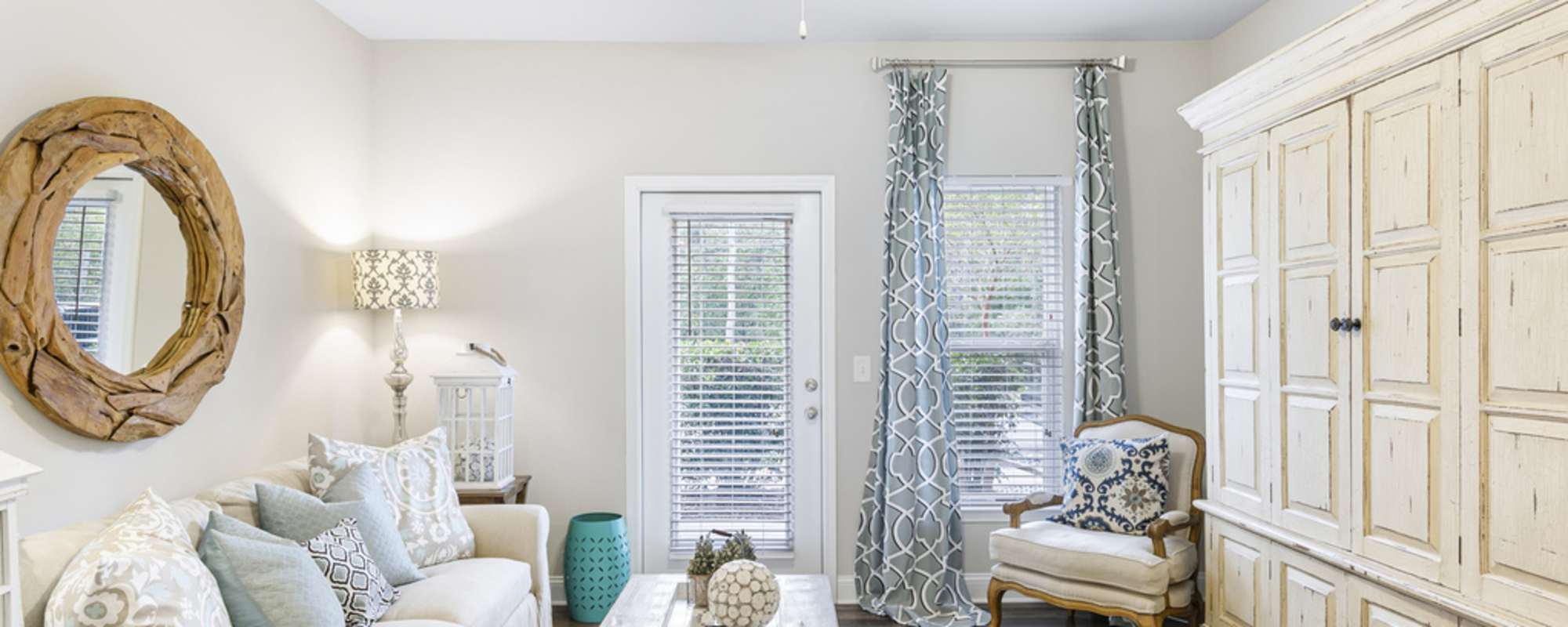 Living room at The Apartments at Shade Tree in Johns Island, South Carolina