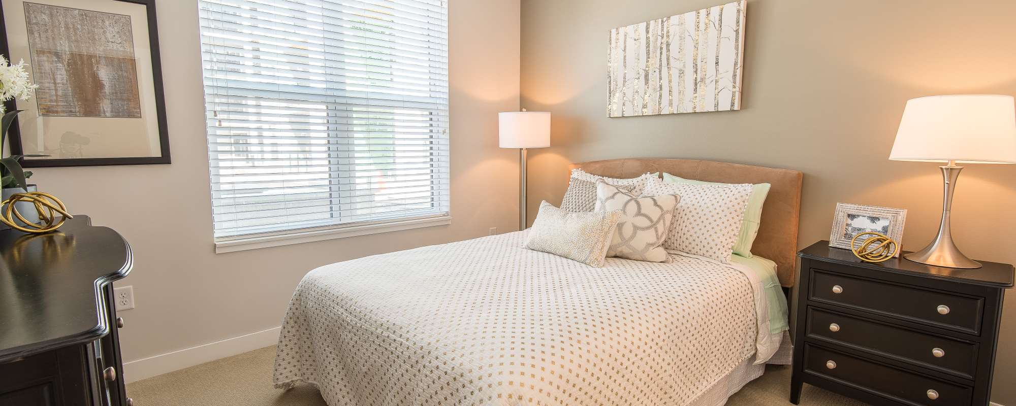 White bedroom at Mayfair Reserve in Wauwatosa, Wisconsin