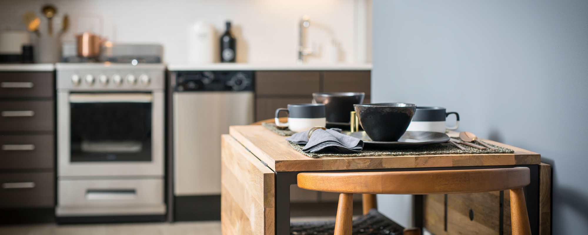 Kitchen table at Exhibit On Superior in Chicago, Illinois