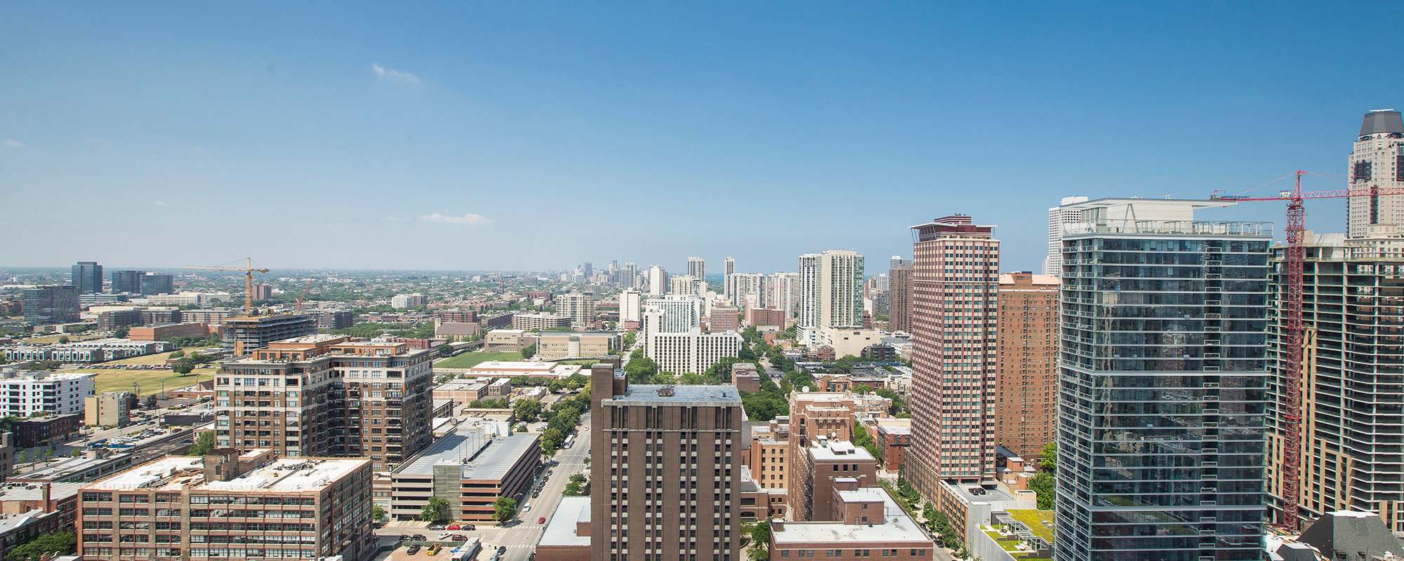 View to the North at Exhibit On Superior in Chicago, Illinois