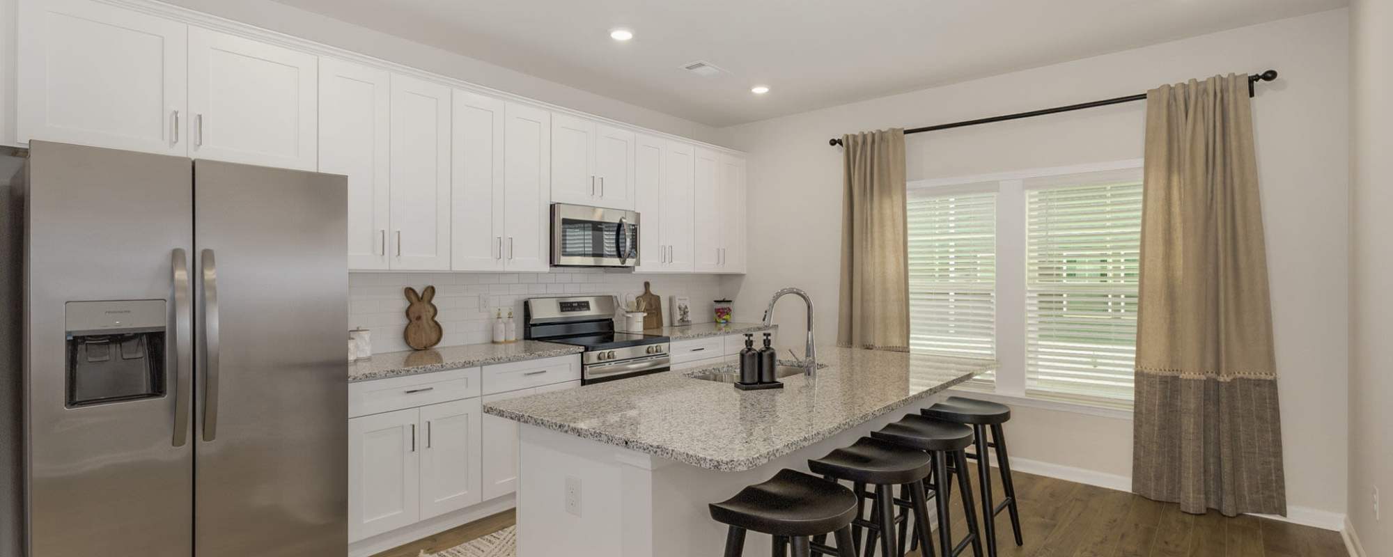 Kitchen island view The Courts at Maverick Yards in Mauldin, South Carolina