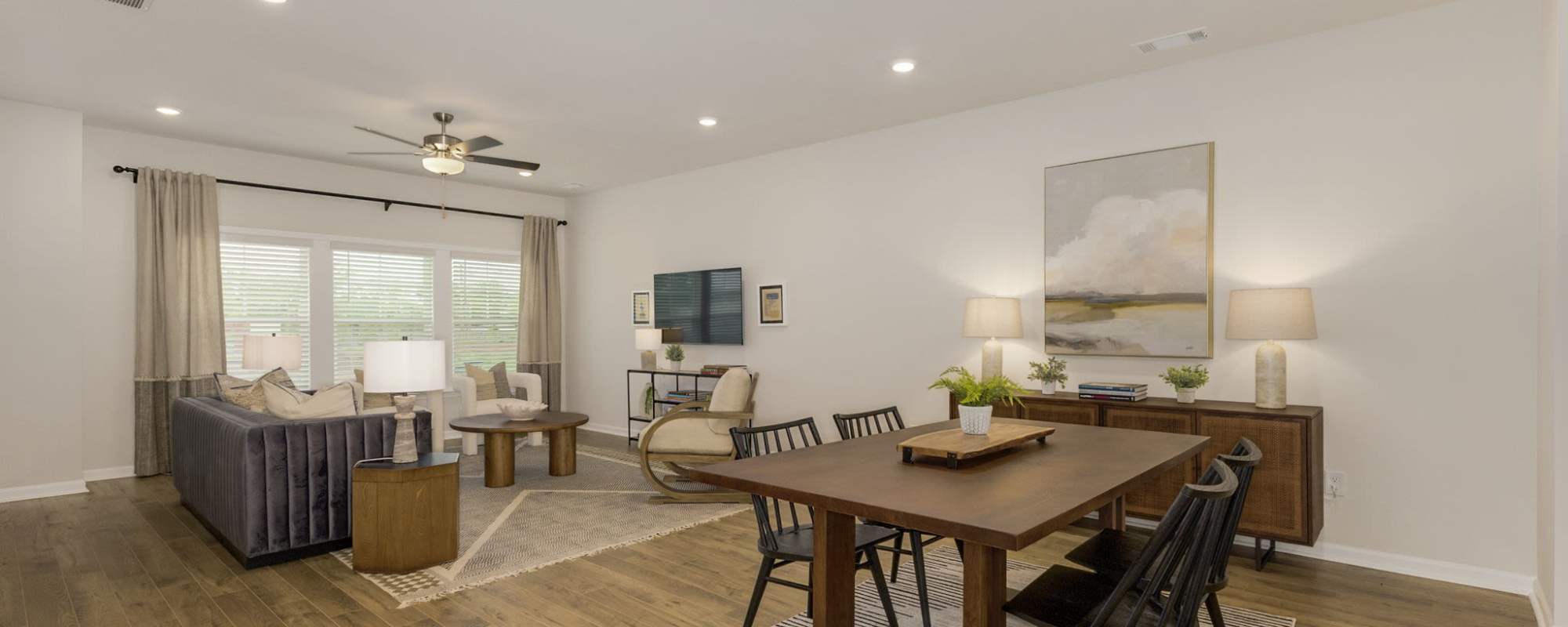 Dining and Living room view The Courts at Maverick Yards in Mauldin, South Carolina