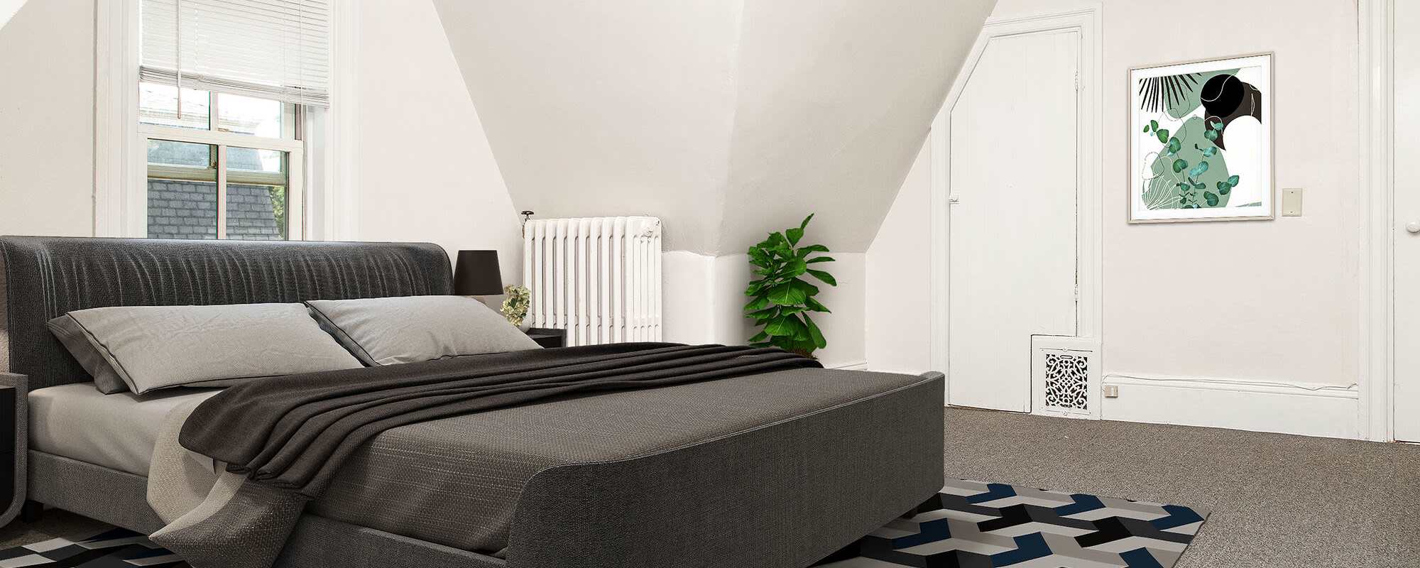 Bedroom at Hearth at Burroughs in Jamaica Plain, Massachusetts