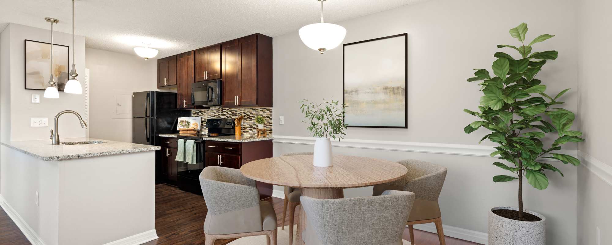 Apartment Kitchen and Dining at Trellis at the Lakes in St. Petersburg, Florida