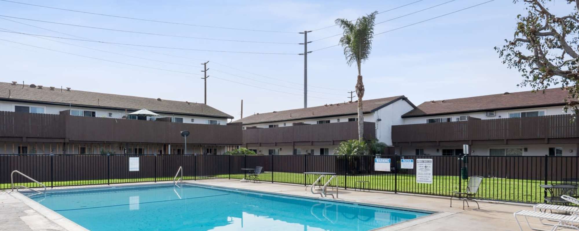 Apartment pool at Newland Garden Apartments in Garden Grove, California