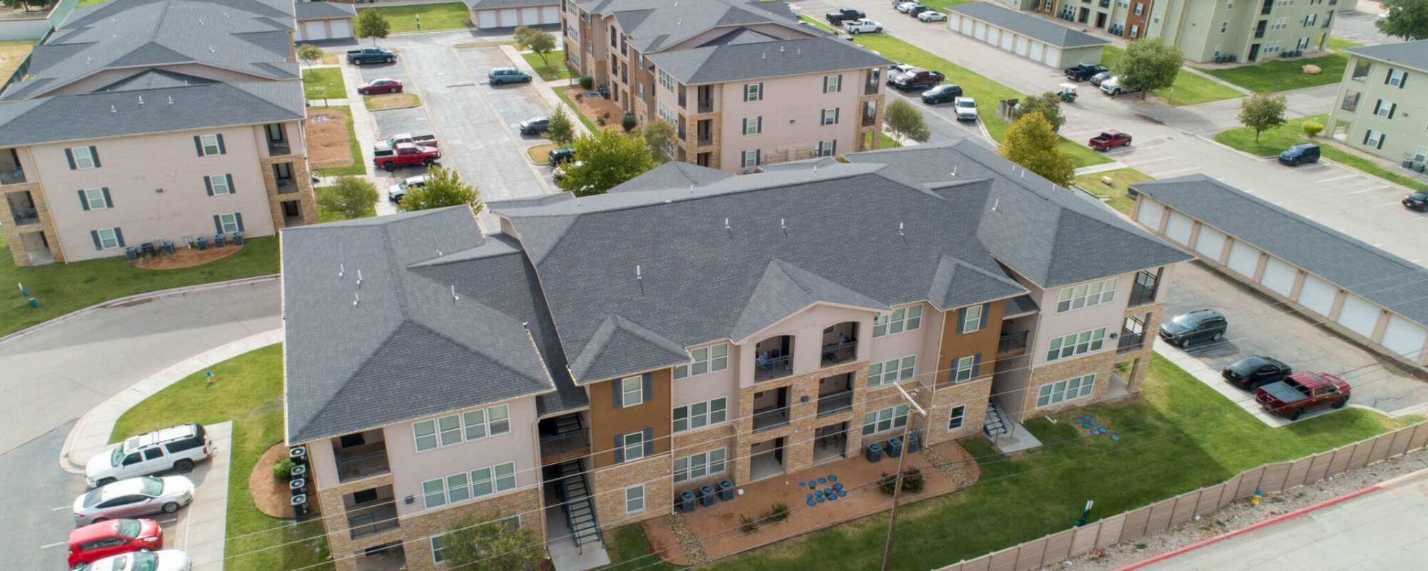 Aerial view of the community at Windscape Apartments in Hobbs, New Mexico