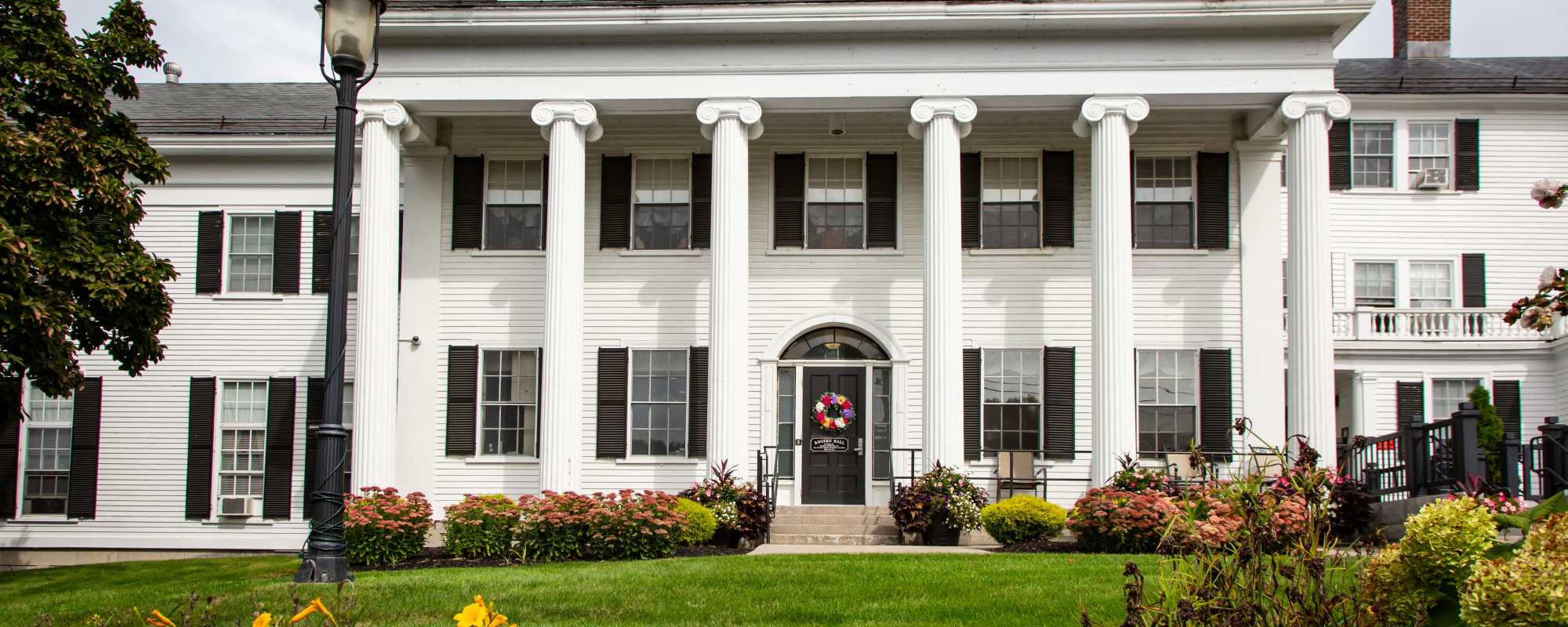The entrance of the apartment home at Rogers Hall in Lowell, Massachusetts