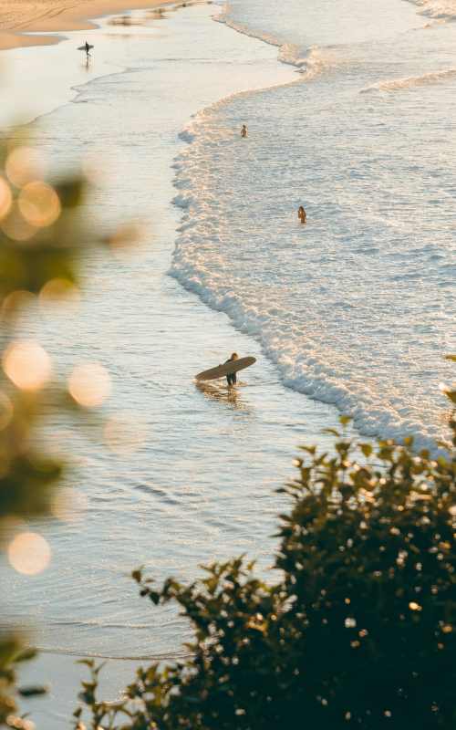 Sea waves near Tower24 Ponto Beach in Carlsbad, California